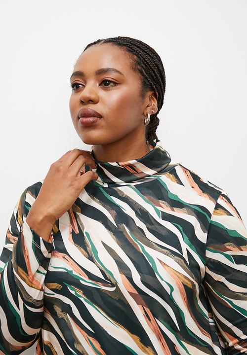 edit - Printed poloneck top - multi 