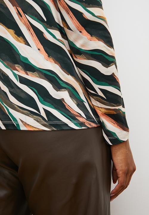 edit - Printed poloneck top - multi 