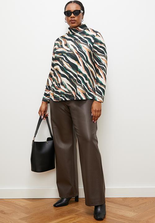edit - Printed poloneck top - multi 