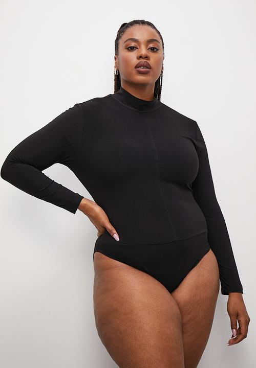 Blake - 2-Pack grown on neck bodysuit - stone & black