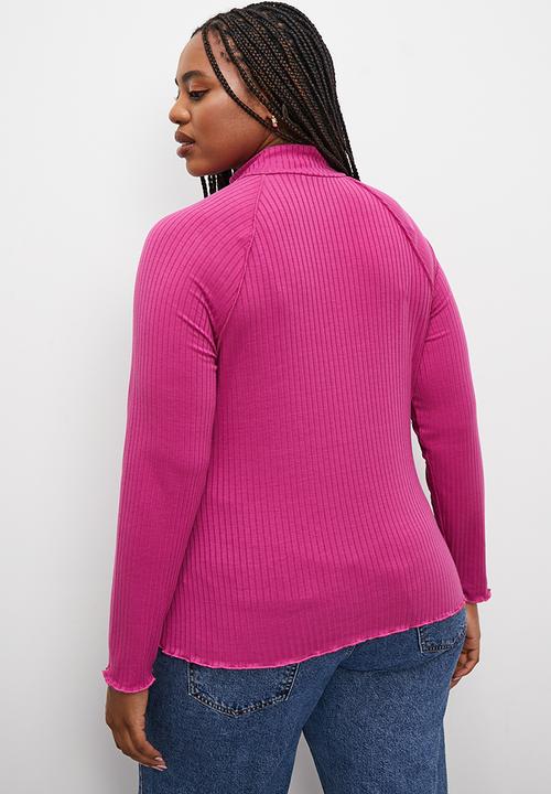 Superbalist - Exposed seam detail funnel neck - purple