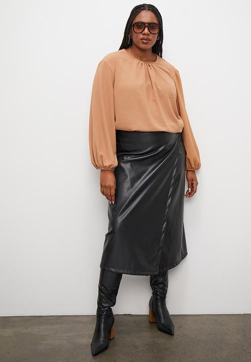 Superbalist - Gathered crew neck shell - brown