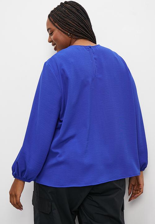 Superbalist - Gathered crew neck shell - blue
