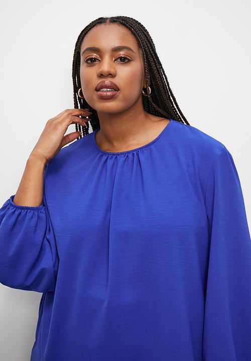 Superbalist - Gathered crew neck shell - blue