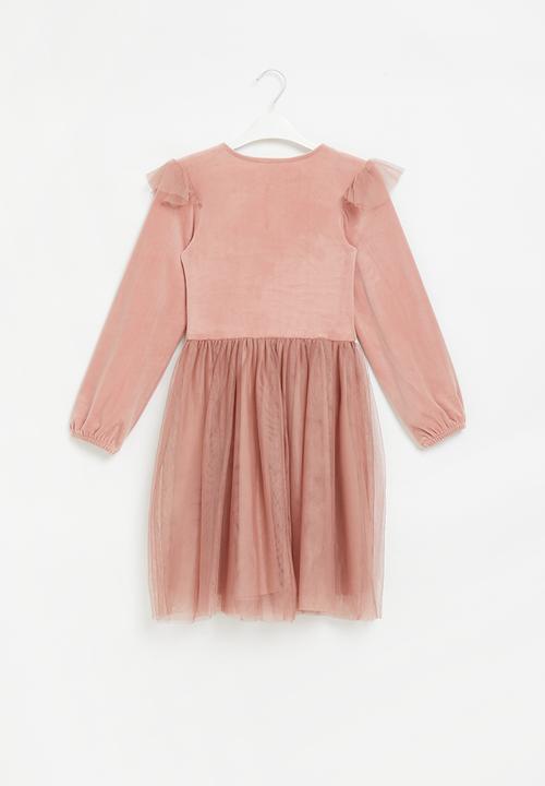 Superbalist - Combo velour dress - pale rose