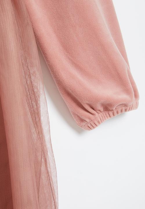 Superbalist - Combo velour dress - pale rose