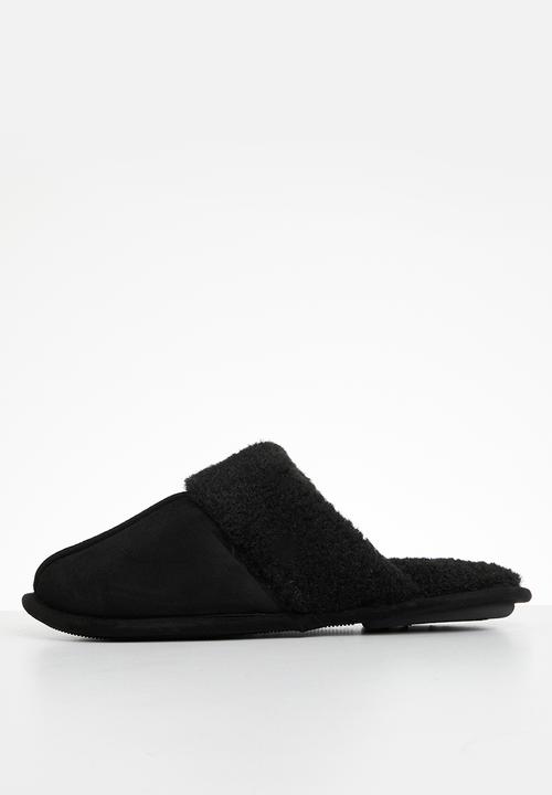Hush Puppies - Aaron mircrofibre slipper - black