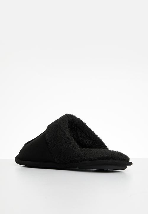 Hush Puppies - Aaron mircrofibre slipper - black