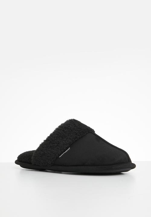 Hush Puppies - Aaron mircrofibre slipper - black