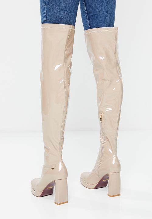 Plum - Raida over the knee platform boot - neutral