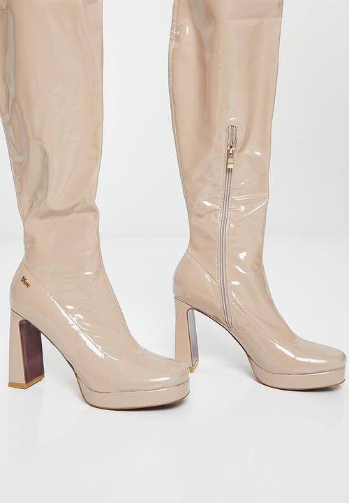 Plum - Raida over the knee platform boot - neutral