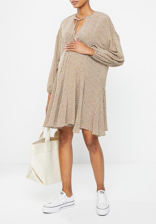 Glamorous - Maternity smock dress - brown floral
