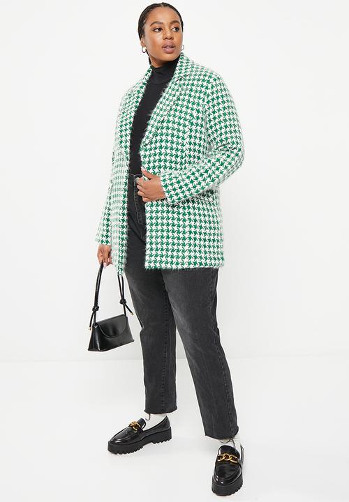 Me&B - Plus boucle blazer - green & milk