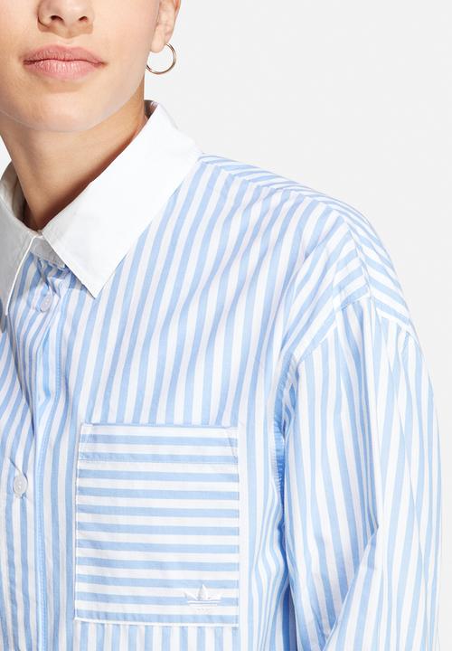 adidas Originals - Ess shirt dress - white & blue fusion