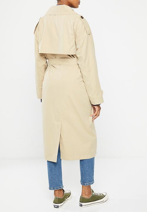 Cotton On - Bump friendly drop shoulder trench coat - mid taupe