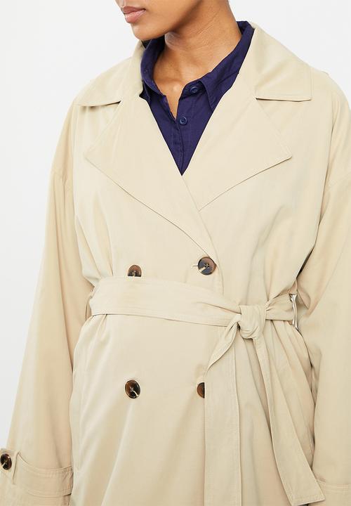 Cotton On - Bump friendly drop shoulder trench coat - mid taupe