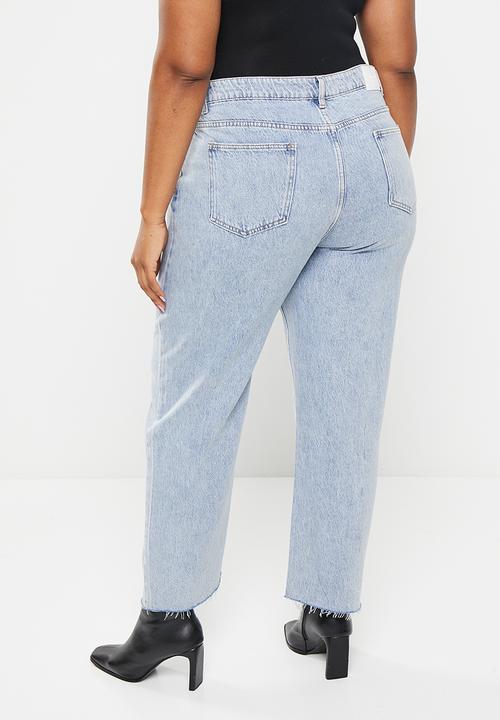 Glamorous - Wide leg cropped jeans - light stonewash