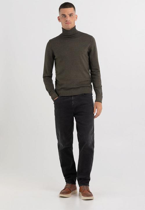 Replay - Turtleneck wool sweater - mud green