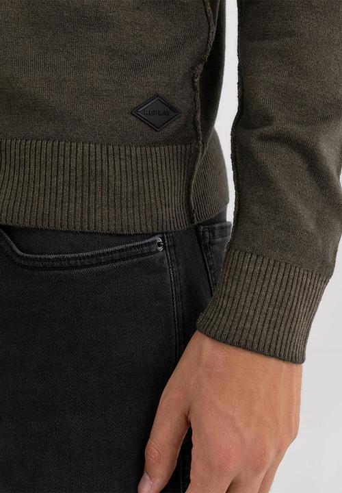 Replay - Turtleneck wool sweater - mud green