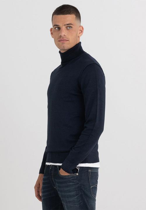 Replay - Turtleneck wool sweater - dark navy