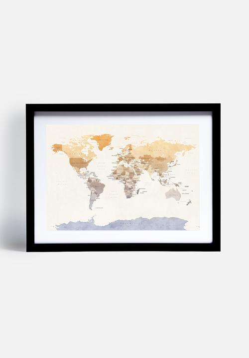 artPause - Watercolour Political Map of the World 2
