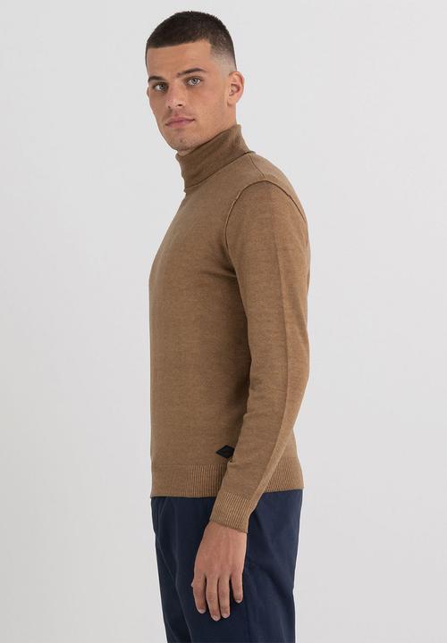 Replay - Turtleneck wool sweater - safari
