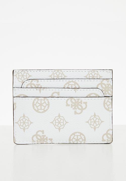 GUESS - Laurel slg card holder- white logo