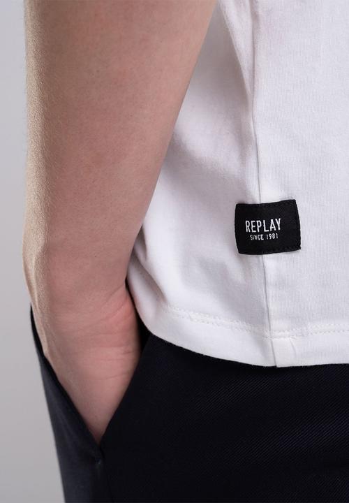Replay - Essential jersey t-shirt with pocket - white