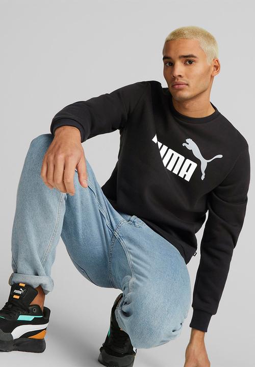 PUMA - Ess+ 2 col big logo crew tr - puma black-puma white