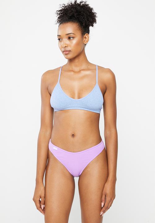Cotton On - Organic cotton rib bikini brief - violet tint