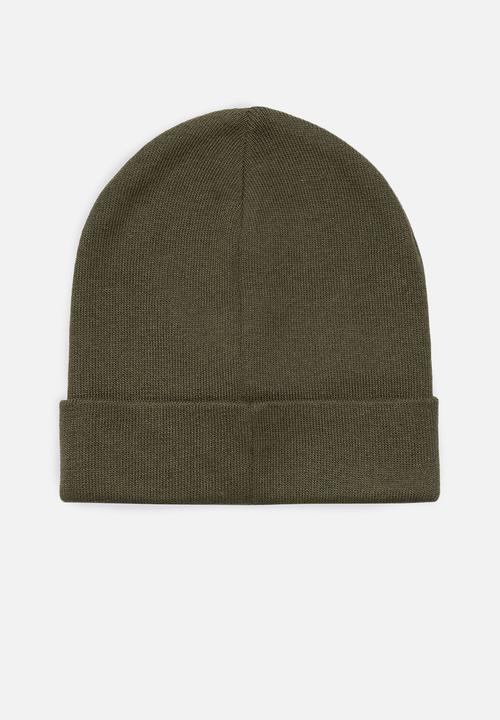 Replay - Cotton beanie with turn-up - military green
