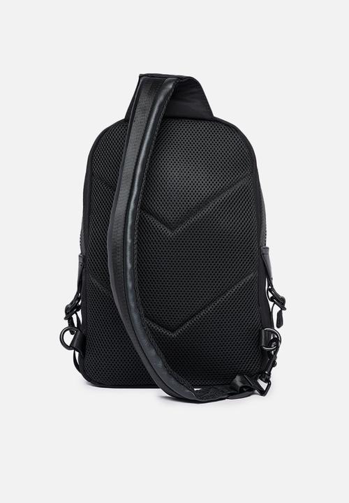 Replay - One-shouldered backpack with crinkle effect - black