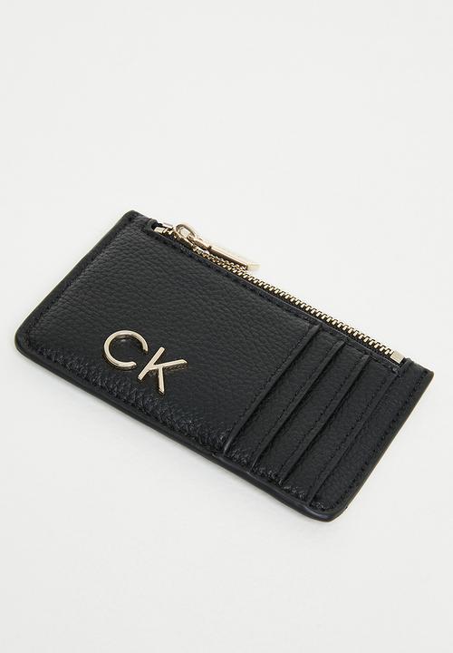 Calvin Klein - Re-lock cardholder with zip pbl - ck black