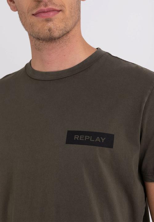 Replay - Crewneck T-shirt in organic cotton - military