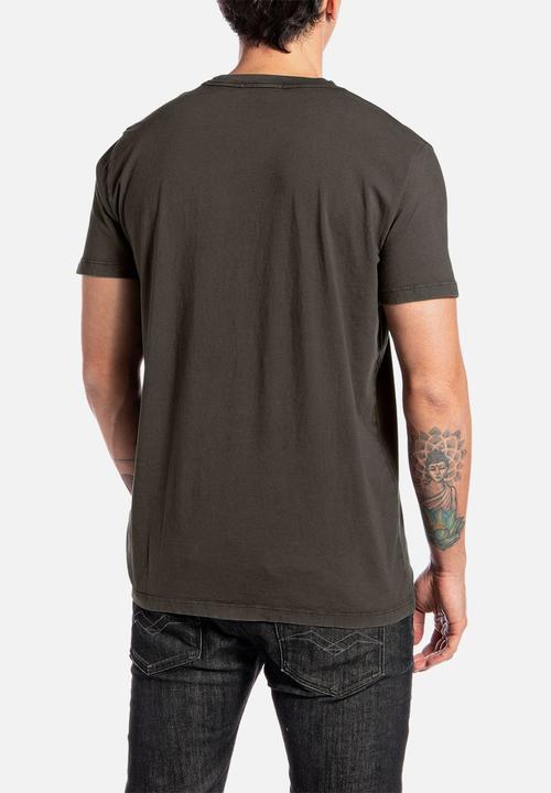 Replay - Crewneck T-shirt in organic cotton - military
