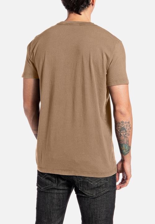 Replay - Crewneck T-shirt in organic cotton - safari