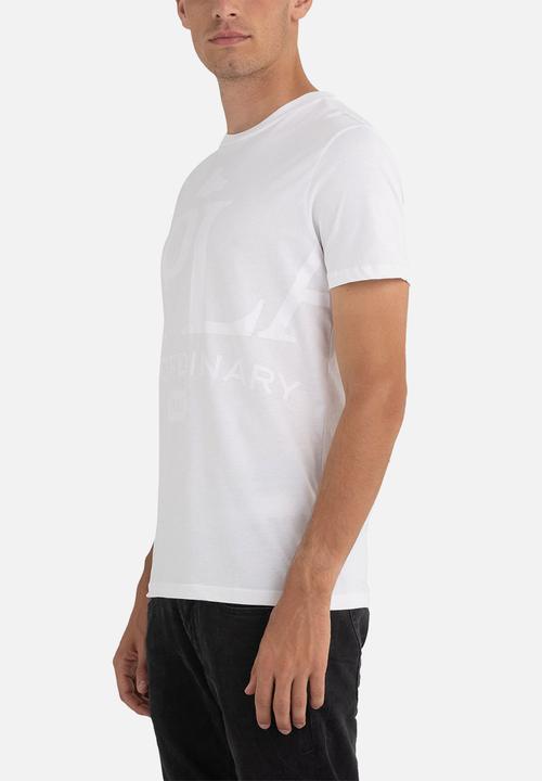 Replay - Jersey T-shirt with maxi print - white