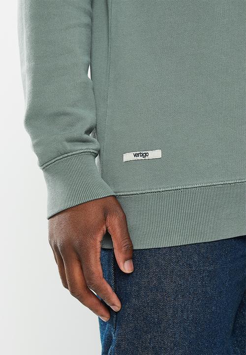 Vertigo - Mens vertigo pigment dyed sweater pullover-stormy weather