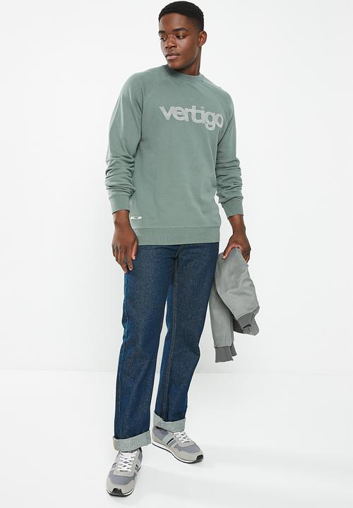Vertigo - Mens vertigo pigment dyed sweater pullover-stormy weather