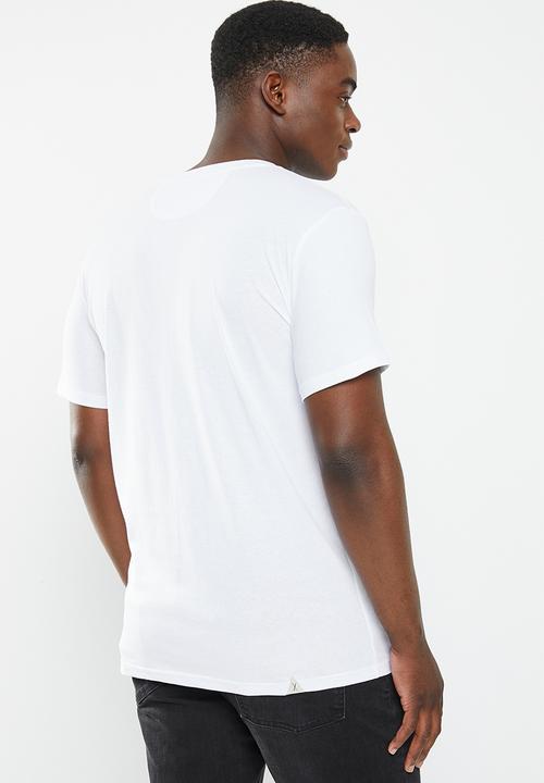 Vertigo - Mens vertigo flock crew tee short sleeve - white