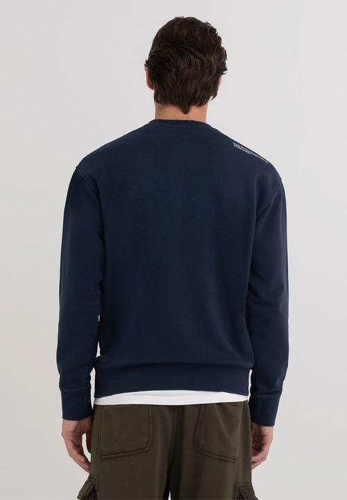 Replay - Organic cotton sweatshirt with print - blue