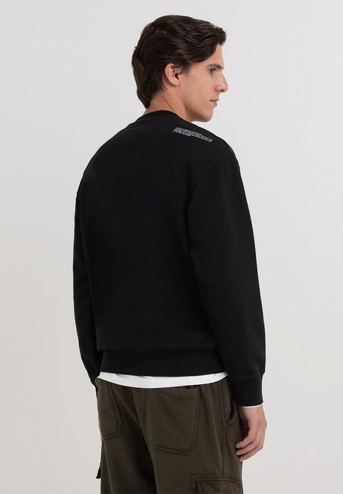 Replay - Organic cotton sweatshirt with print - black