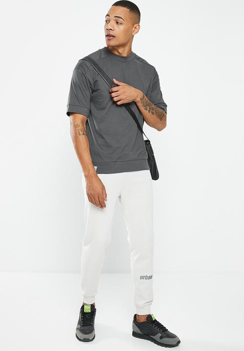 urban° - Mens urban printed oversized tee short sleeve - charcoal