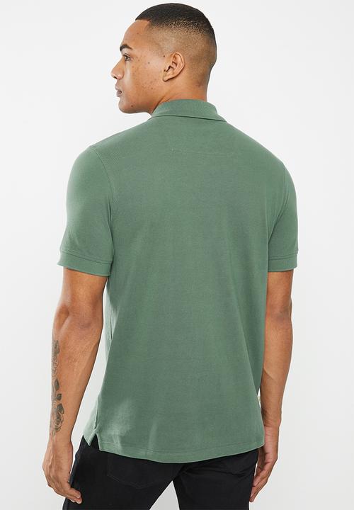 urban° - Mens urban core pique golfer - dark forest