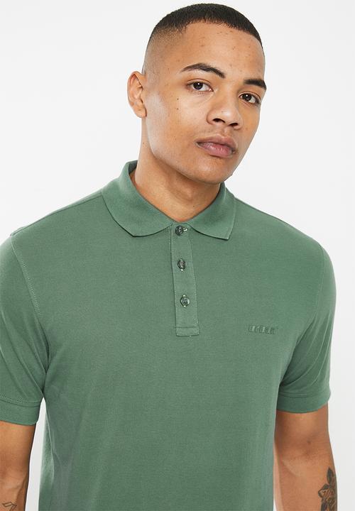 urban° - Mens urban core pique golfer - dark forest
