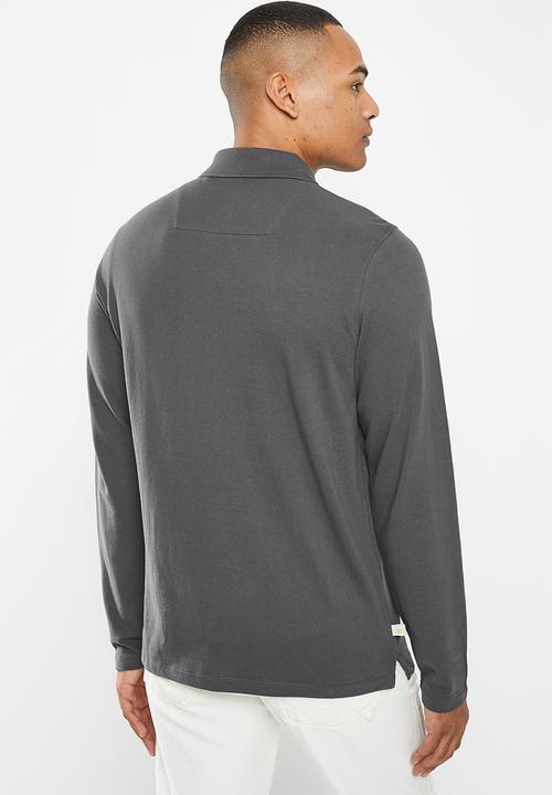 urban° - Mens urban core long sleeve golfer - charcoal