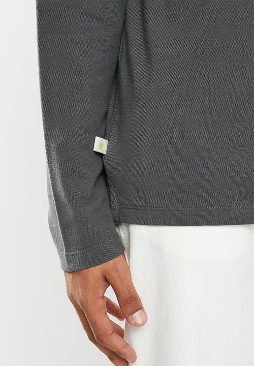 urban° - Mens urban core long sleeve golfer - charcoal