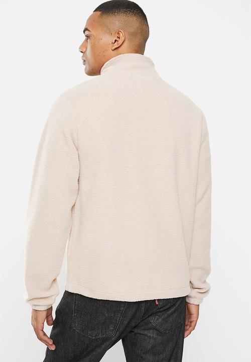 urban° - Mens urban quarter zip polar fleece sweater pull over - silver