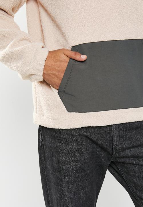 urban° - Mens urban quarter zip polar fleece sweater pull over - silver