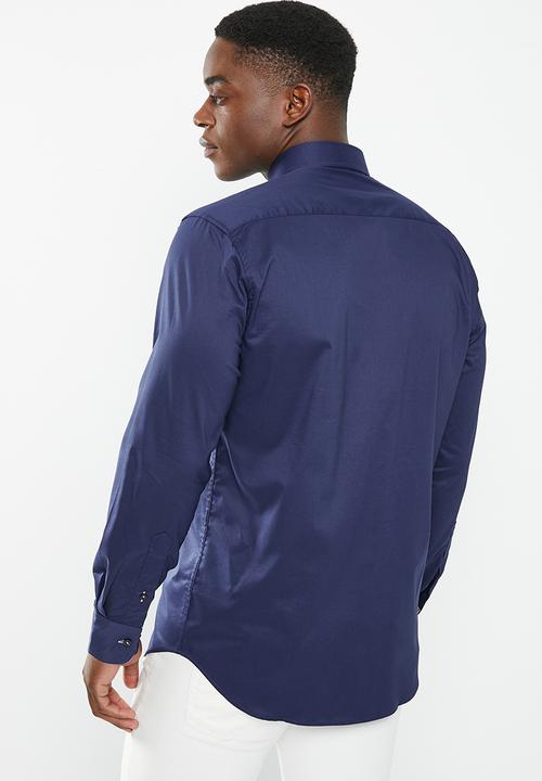 Pierre Cardin - Plain stretch - classic collar  formal shirt - navy 